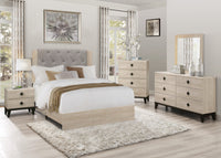 Modern Design Bedroom Furniture 1Pc Cream Finish And Black 6 Drawers Beautiful Dresser With Faux Marble Top Black,Cream Modern Wood