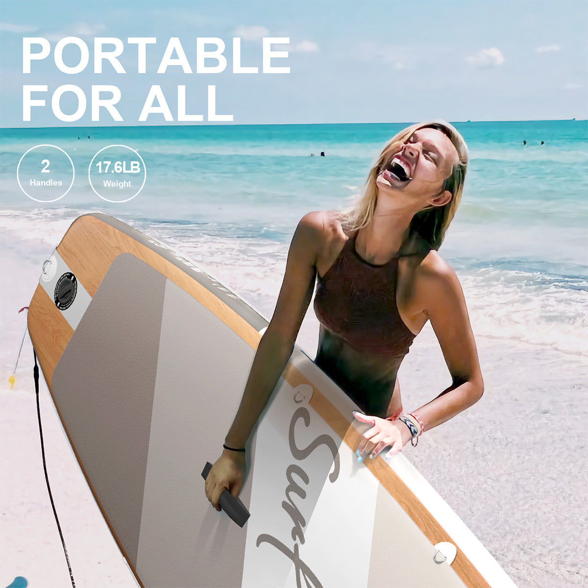 Inflatable Stand Up Paddle Board 11'X34"X6" With Accessories Water Sports Dark Grey Anti Slip Garden & Outdoor American Design,Beach Multifunctional Pvc