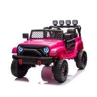 Pink,24V 2 Seater Ride On Truck Car, 4Wd Motors, With 2.4G Remote Control,Metal Suspension,Soft Start,Music, Led Light,Outdoor Off Road Electric Car,Toys Gifts Pink 100 149 Lbs Iron Plastic Iron