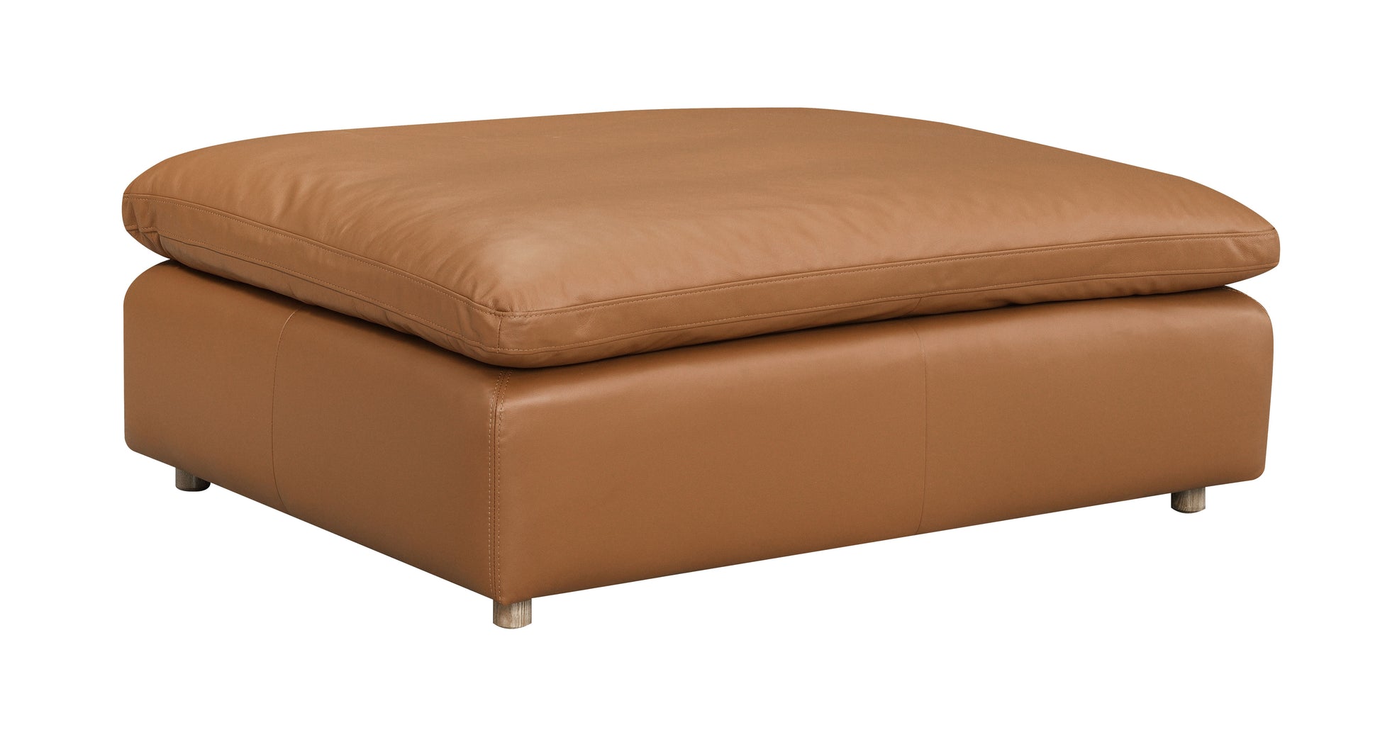 Brighton Ottoman, Brown Top Grain Leather Lv03374 Brown Upholstered