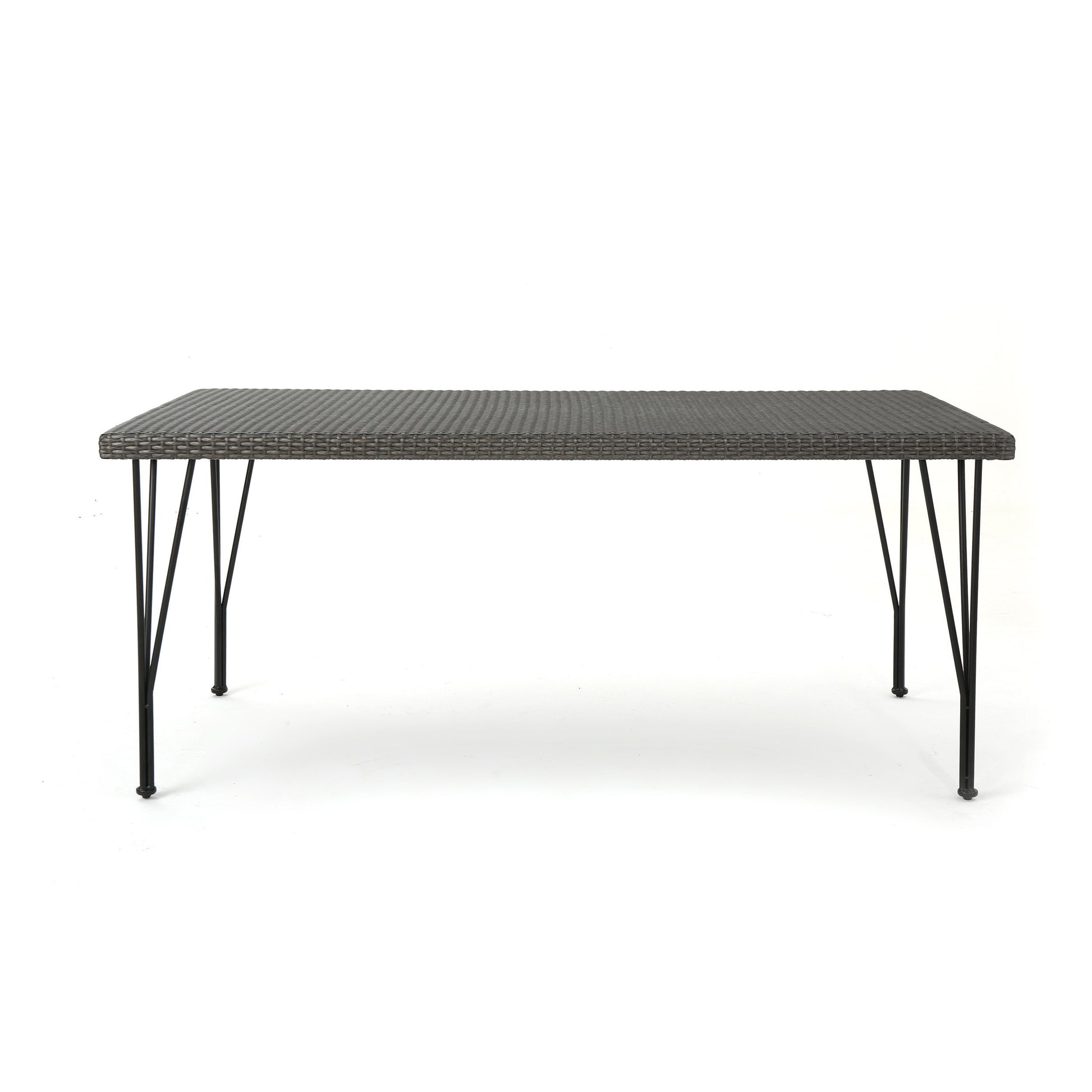 Bedford Rectangular Dining Table Grey Rattan