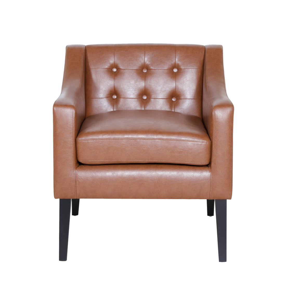 Accent Chair Light Brown Pu