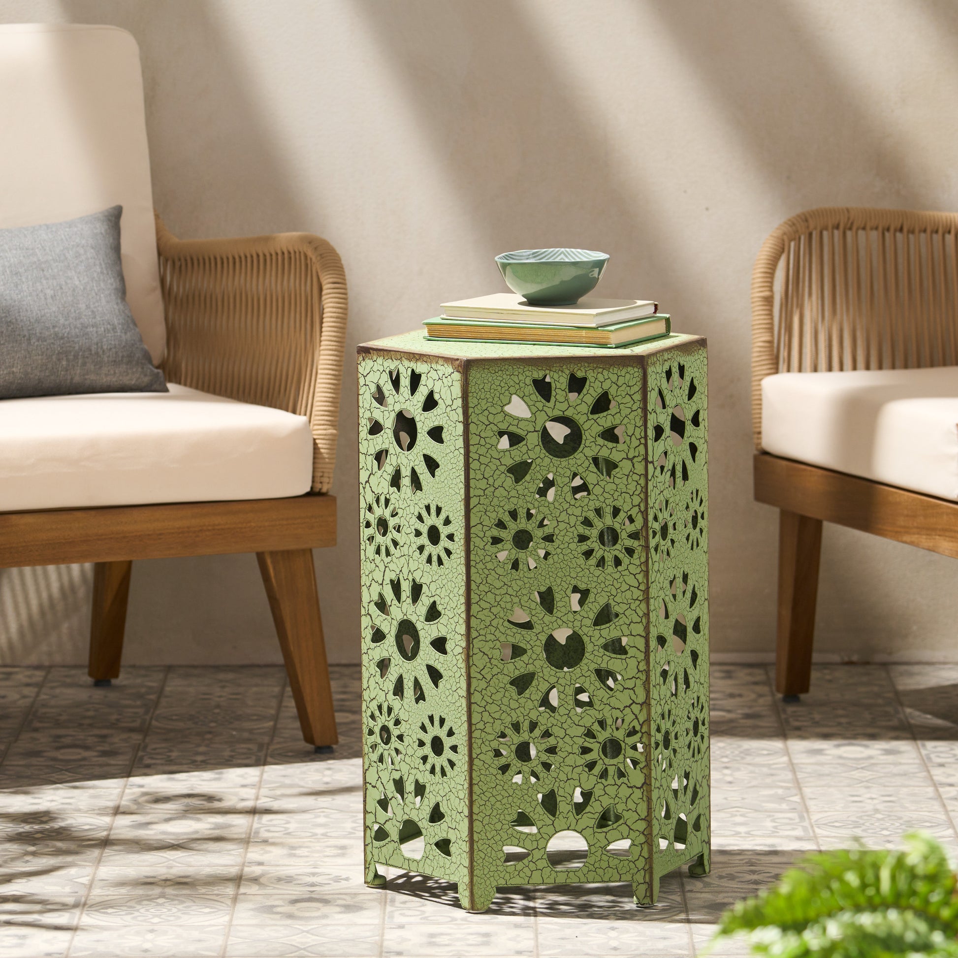 Eliana 14 Side Table Green Iron