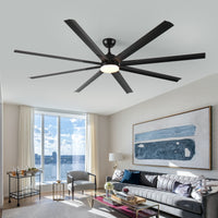 84 In Super Large Black Ceiling Fan With Remote Control Black American Design Aluminium Aluminium