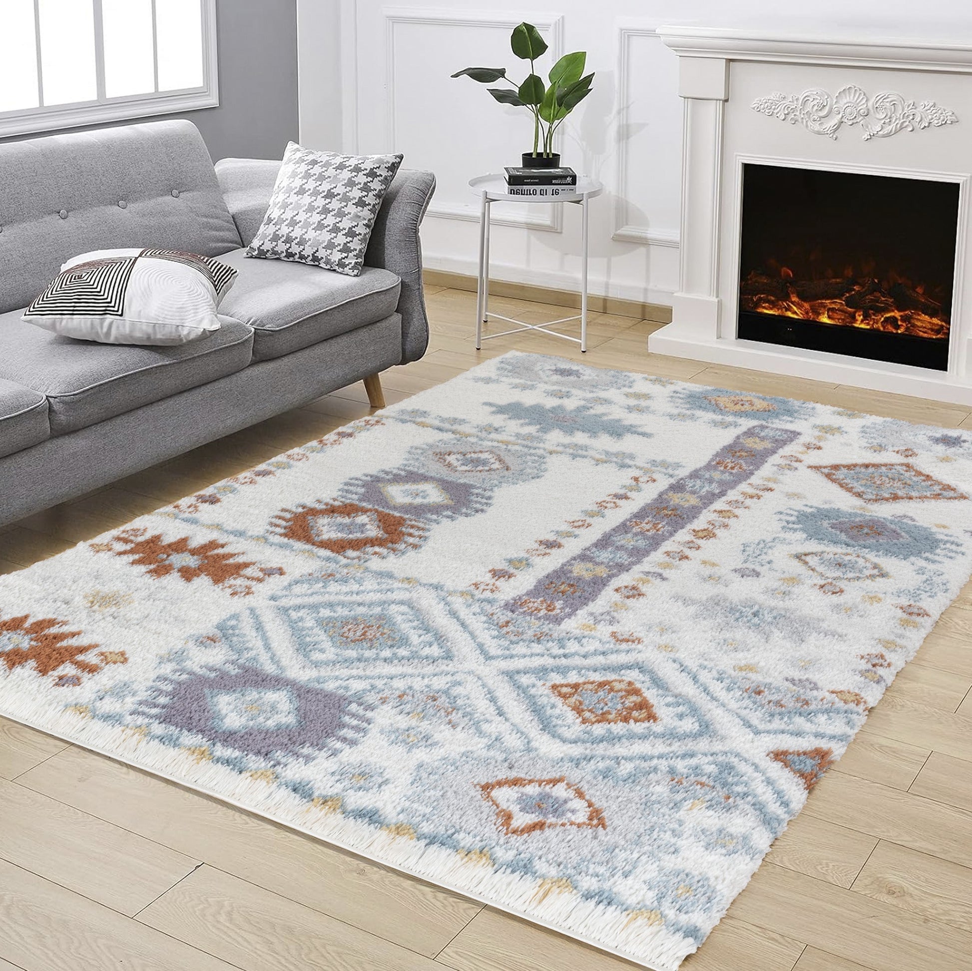 Loft Shag Gc Czy1007 Ivory 7 Ft. 10 In. X 9 Ft. 10 In. Shaggy Area Rug Ivory Polyester