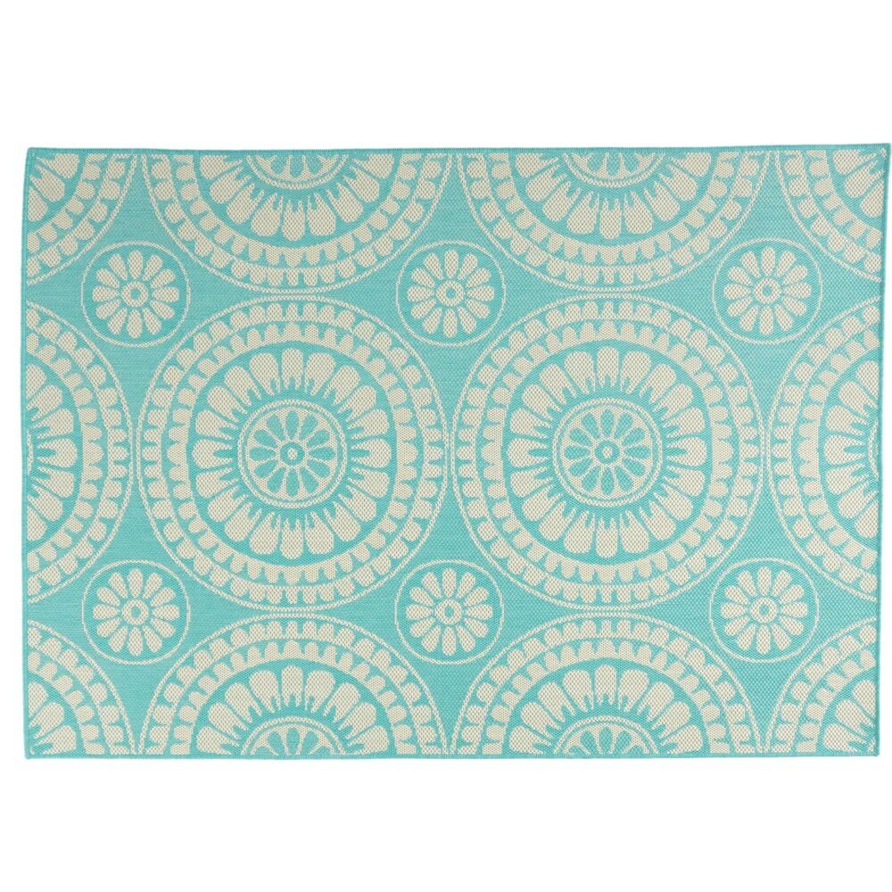 1332G 5'3" X 7' Rug Teal Multi Polypropylene