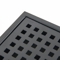 4 Inch Square Shower Floor Drain Matte Black Stainless Steel