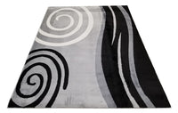 Jersey Area Rugs, Carpets For Livingroom, 5X7 Area Rugs ,045 Black Grey Rectangle 5&7 Black Gray Contemporary Abstract Polypropylene