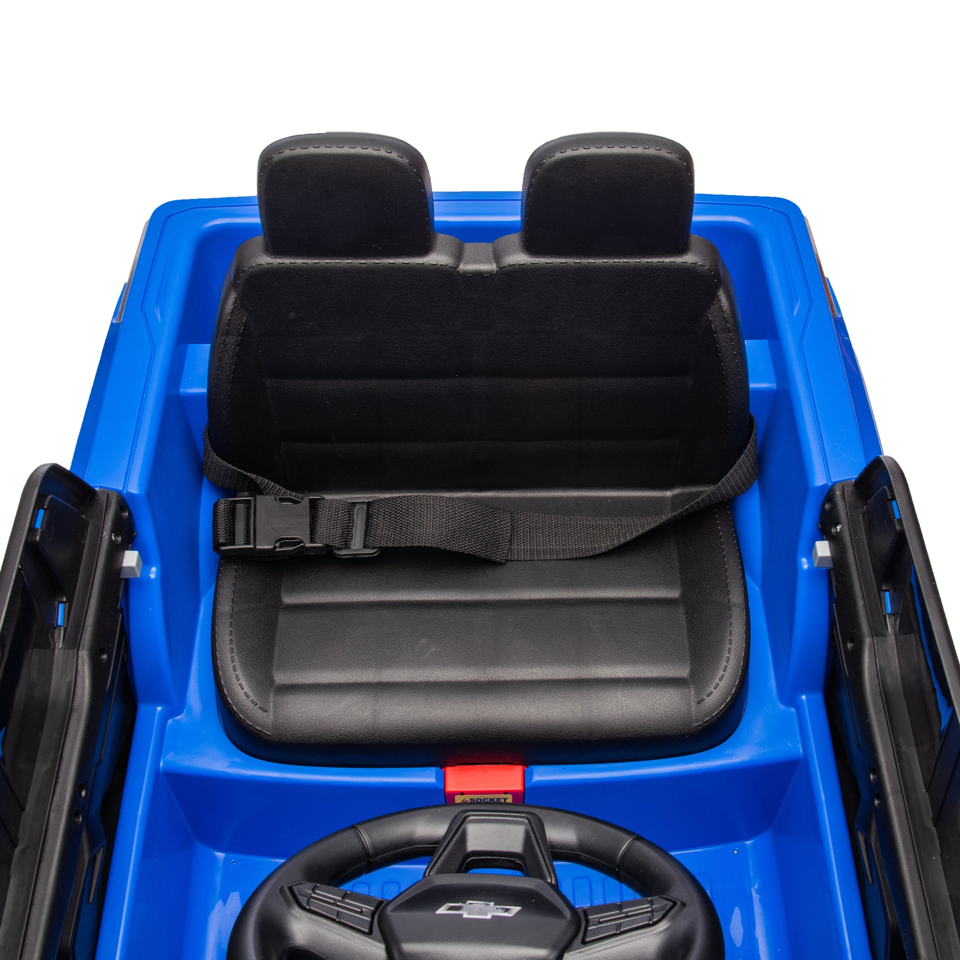 24V Kids Ride On Car W Parents Control,Licensed Chevrolet Silverado,Four Wheel Suspension,Led Lights,Bluetooth,Music,Usb,Mp3,Power Display,Speeds 2.49 3.73Mph For Kids Aged 2 5. Blue 50 99 Lbs