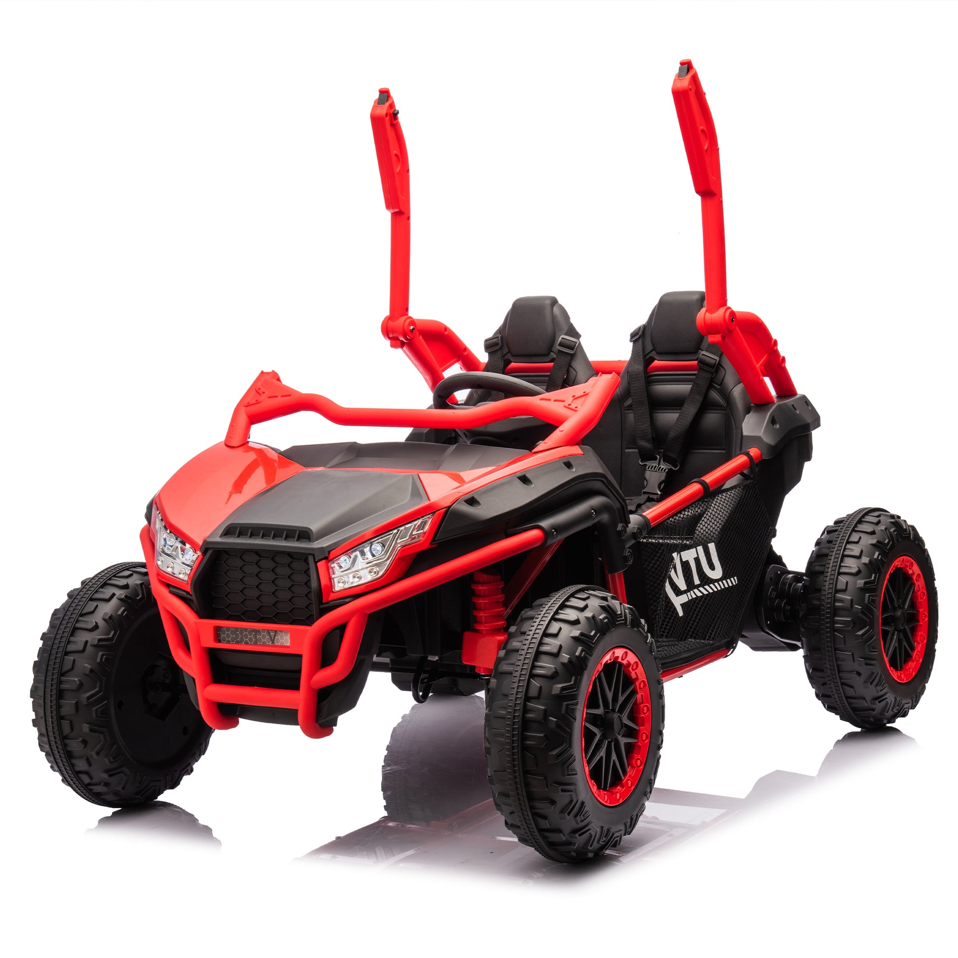 24V Two Seater Kids Ride On Utv W Parents Control,20In Seat Width,400W Super High Power,Four Wheel Suspension,Bluetooth,Mp3,Usb,Led Light,Horn,Rear Storage Space,Speeds 3.73 4.97Mph For Kids Aged 3