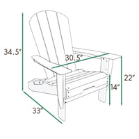 Hdpe Folding Adirondack Chair, Ultra Durable Weather Resistant Design, Easy Folding Design, 300 Lb Capacity, Red Red Hdpe