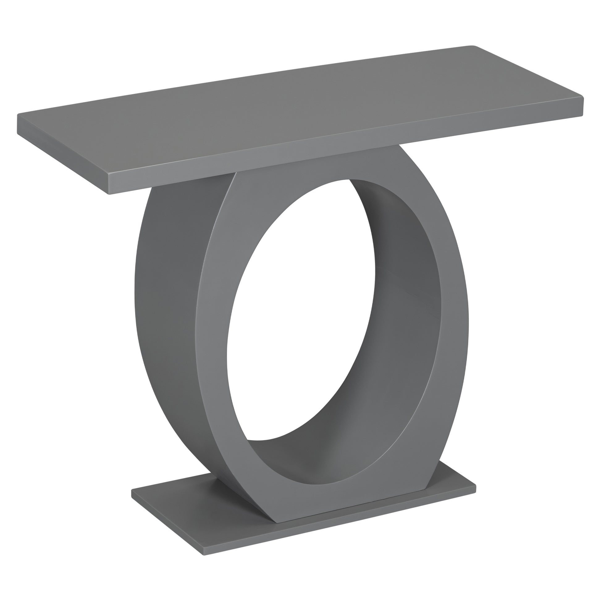 Mirod Stylish Modern Side Table With Egg Shaped Base,Enhanced Stability And Durability,Sleek Design For Home Decor,Perfect For Living Room Or Bedroom Grey Mdf Acacia