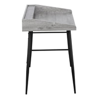 Computer Desk, Home Office, Laptop, Storage Shelves, 48"L, Work, Grey Laminate, Black Metal, Contemporary, Modern Grey Particle Board