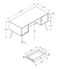 Computer Desk, Home Office, Laptop, Storage Drawers, 48"L, Work, Walnut Laminate, Mid Century Walnut Particle Board