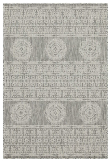 Sunshine Gc Har2024 Silver 5 Ft. 3 In. X 7 Ft. 3 In. Indoor Outdoor Area Rug Silver Polyester Polypropylene