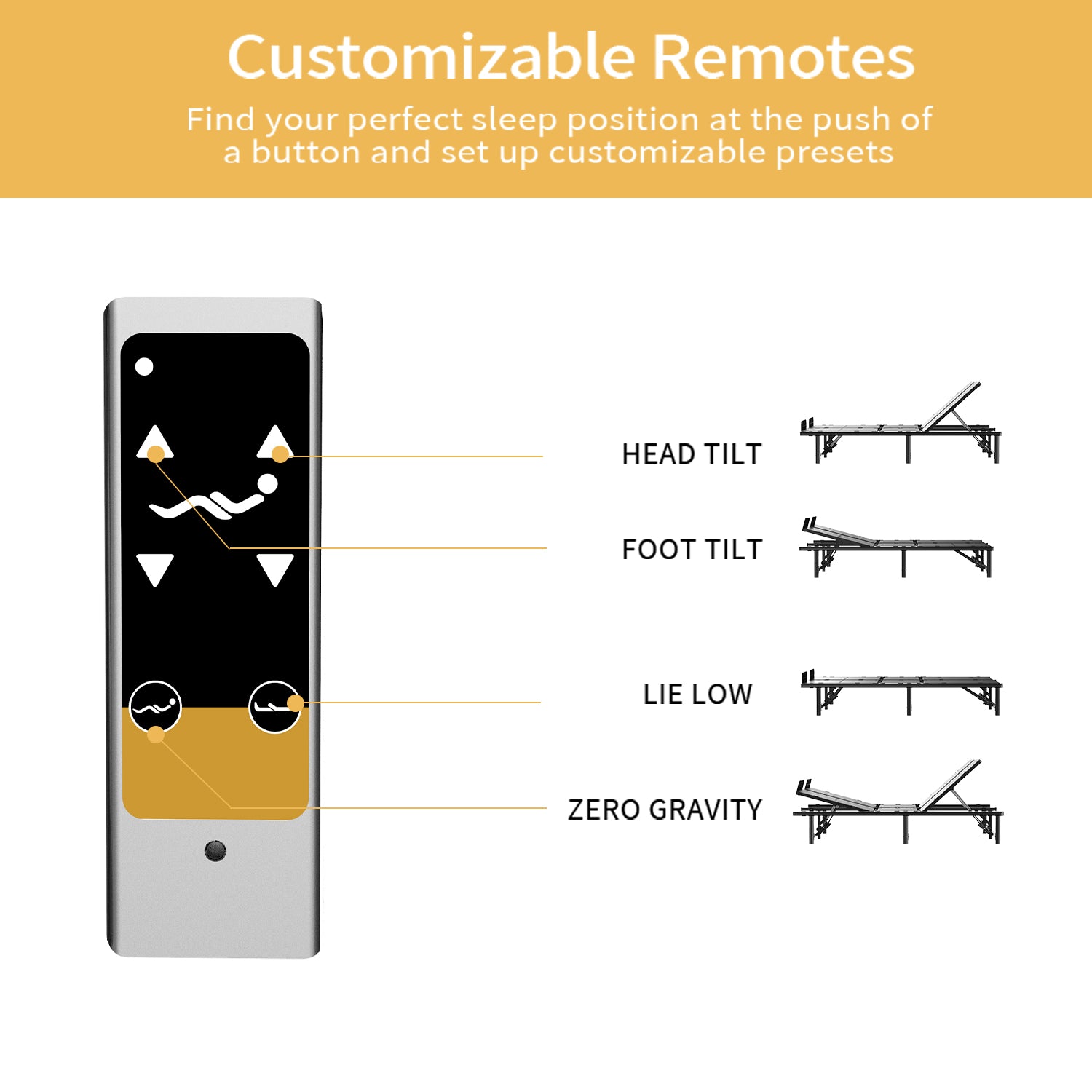 Adjustable Bed Base Frame Twin Xl 0.9X2M Head And Foot Incline Wireless Remote Control Twin Xl Black Metal