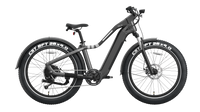 26" Step Over Electric Mountain Bike Black Black Aluminum