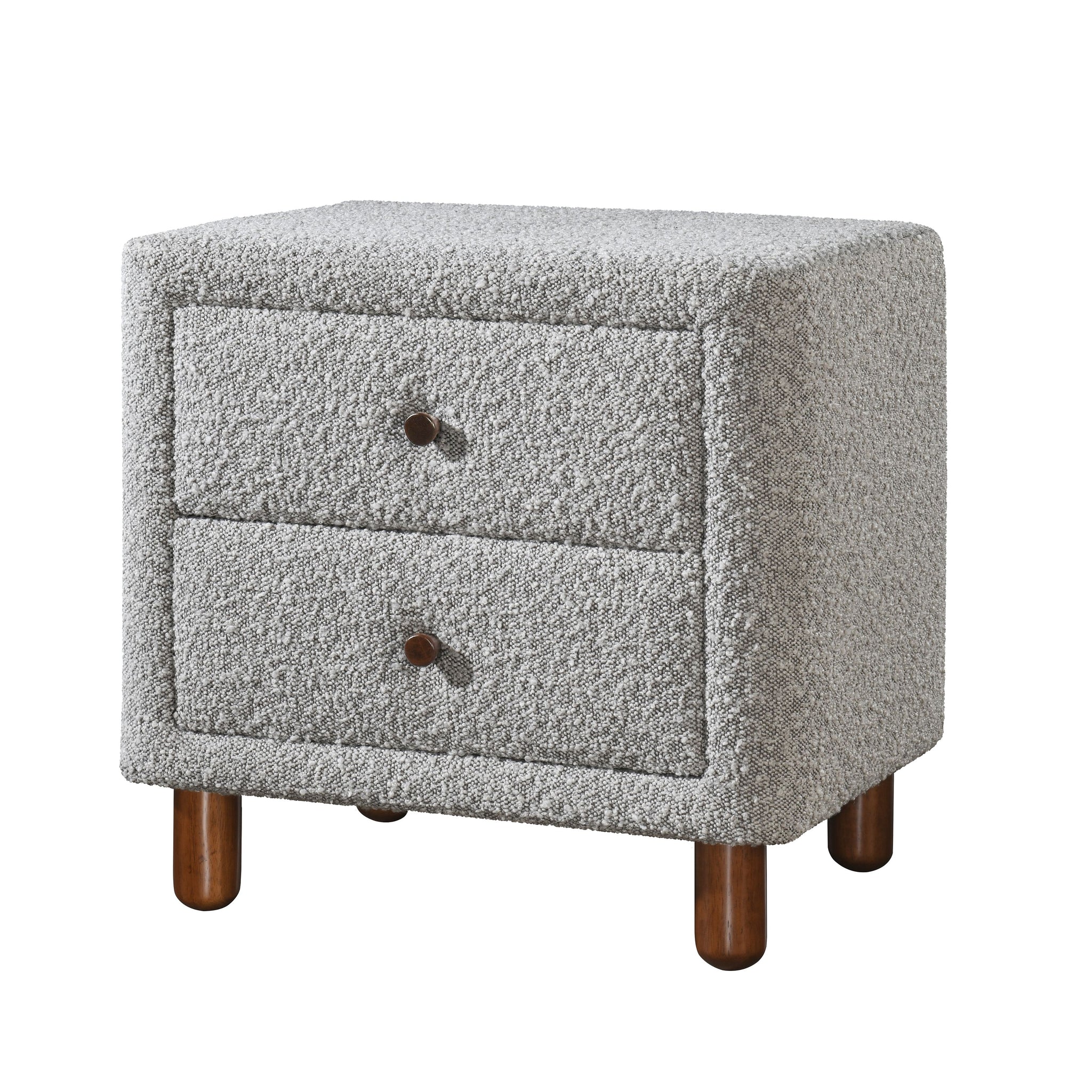 Cleo Nightstand, Gray Boucle Bd02473 Gray Boucle