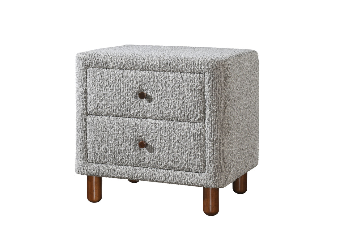 Cleo Nightstand, Gray Boucle Bd02473 Gray Boucle