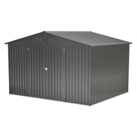 10X8 Ft Outdoor Storage Shed, All Weather Metal Sheds With Lockable Doors, Tool Shed For Garden, Patio, Backyard, Lawn, Black Black Metal