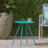 Vida 16.5 Side Table Teal Iron