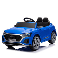 12V Kids Ride On Electric Car W Parents Remote Control,Licensed Audi Sq8 For Kids,Dual Drive,Suspension,Hanging Start,Three Speed Adjustable Music,Volume Control,Led Lights For Kids Aged 3 6. Blue