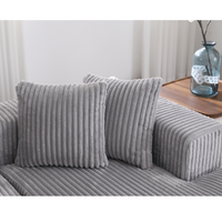 Arrived 131'' Modular Sectional Couch, U Shaped Sofachaise Lounge, Striped Fabric,Upholstered 4 Seater Couch For Living Room, Bedroom, Free Combination Sofa Corduroy , Gray Gray Polyester Primary