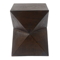 Prismatic Wooden Grain Symmetric Side Table Natural Concrete