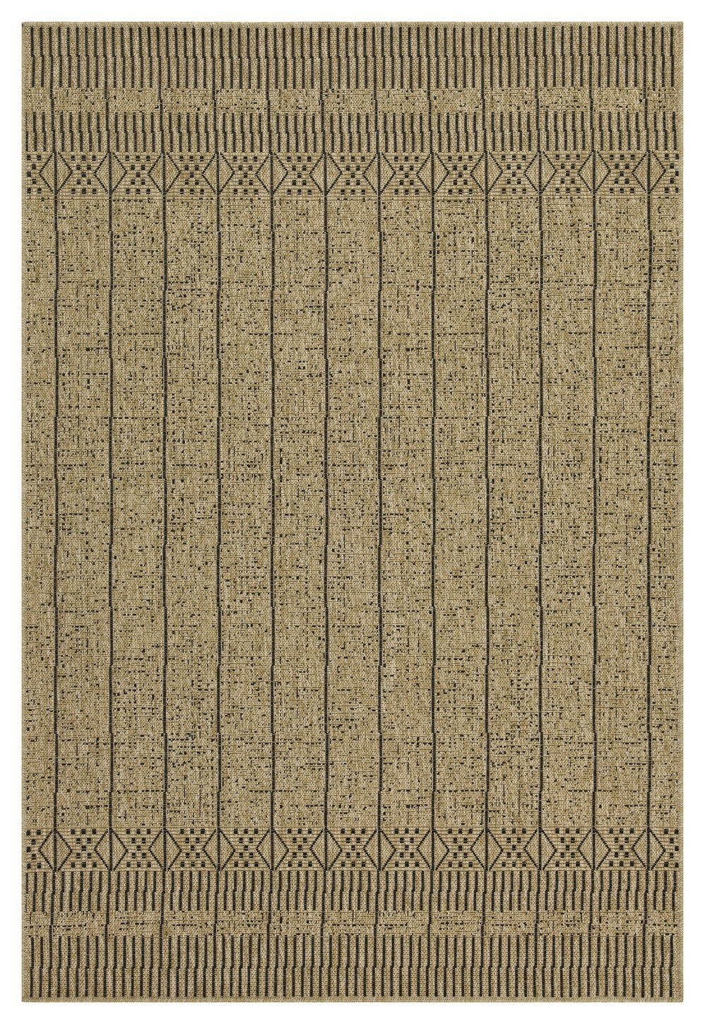 Earth Gc Ntl1008 Jute Black 2 Ft. 7 In. X 7 Ft. 3 In. Indoor Outdoor Area Rug Natural Black Polyester Polypropylene