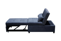 Folding Ottoman Sofa Bed Dark Gray Dark Gray Wood