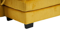 Modern U Shaped 6 Seat Sectional Sofa Couch With One Ottoman And Three Toss Pillows ,Modular Sofa For Living Room,Corduroy Sofa Yellow Corduroy 7 Seat