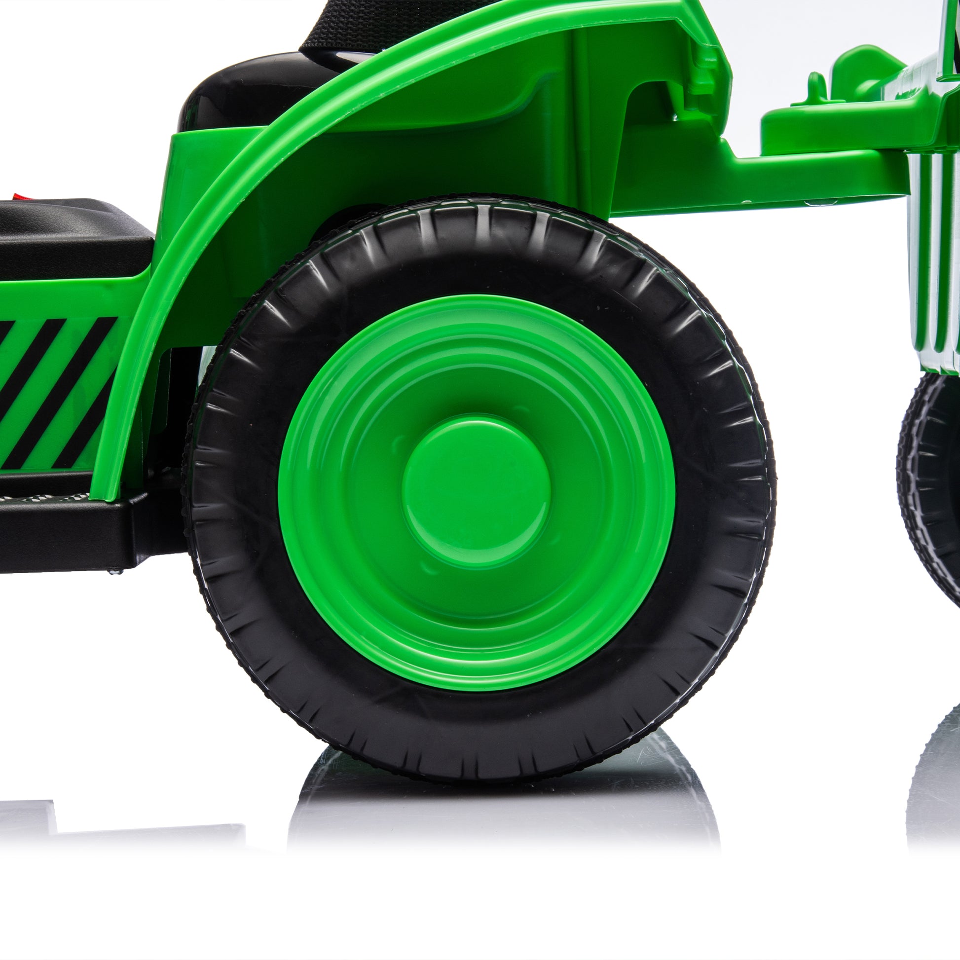 12V Kids Ride On Electric Tractor Black Knight,Kids Ride On Toy.2Wd,Non Skid Tires, Steering Wheel, Foot Pedal,With Removable Storage Tug,Light,Bluetooth,Music,Mp3,Usb,Power Display For Kids Aged 3 . Green 50 99 Lbs Polypropylene