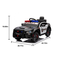 Licensed Dodge Charger,12V Kids Ride On Police Car W Parents Remote Control,Anti Collision Bar,Front& Top Alarm Light Design,Police Car Sticker,Megaphone,Three Speed,Slow Start,Four Wheel