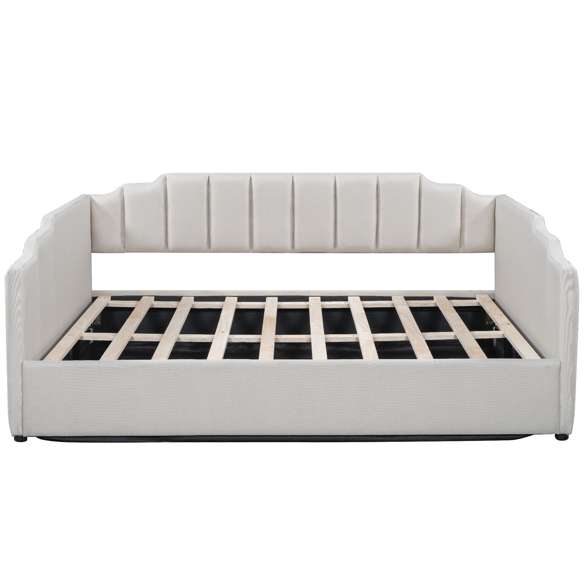 Upholstered Daybed With Underneath Storage,Full Size, White Full White Upholstered