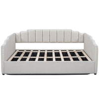 Upholstered Daybed With Underneath Storage,Full Size, White Full White Upholstered