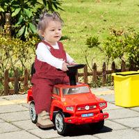 Aosom Kids Ride On Push Car, Suv Style Sliding Walking Car For Toddle With Horn, Music, Working Lights, Hidden Storage And Anti Dumping System, Red Red Plastic