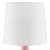 17.25" Tall "Cheru" Modern Mid Century Touch On Table Lamp, Powder Pink Pink Metal