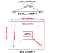 13X10 Ft Patio Double Roof Gazebo Replacement Canopy Top Fabric,Beige Beige Polyester