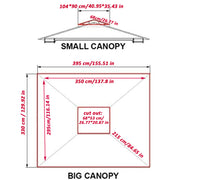 13X10 Ft Patio Double Roof Gazebo Replacement Canopy Top Fabric,Wine Red. Red Polyester