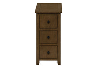 Accent Table, End, Side Table, Nightstand, Narrow, Bedroom, Storage Drawer, Lamp, Brown Veneer, Transitional Espresso Mdf