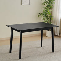 47 Inch Dining Table Black Solid Wood Kitchen Table Dining Table Suitable For Small Space Kitchen Table Modern Home Furniture Black Rubber Wood