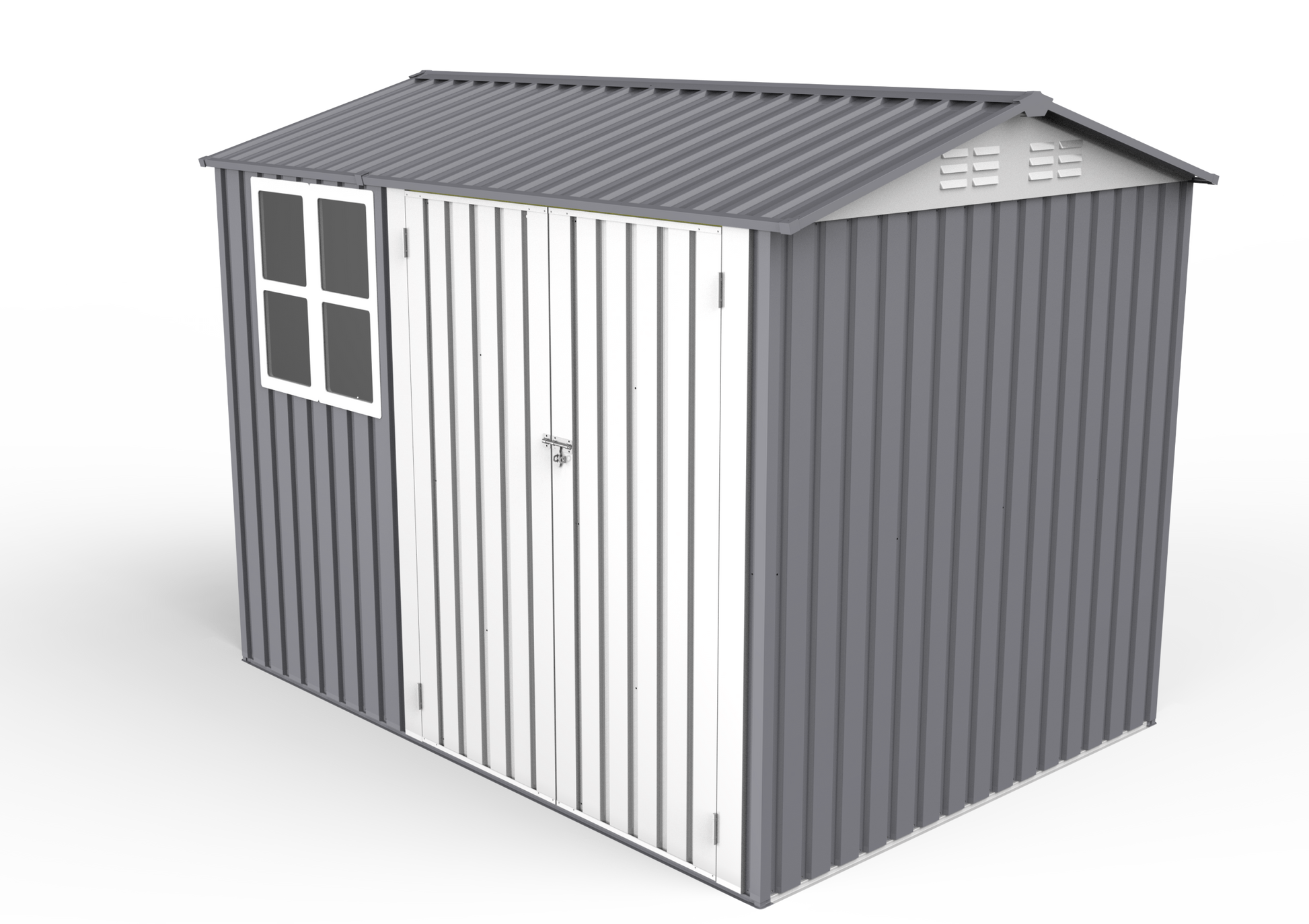 Storage Shed 6 X 8 Ft Large Metal Tool Sheds With Window Grey Rectangular None Garden & Outdoor Modern Year Round Use Anchored Metal