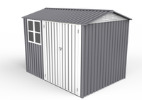 Storage Shed 6 X 8 Ft Large Metal Tool Sheds With Window Grey Rectangular None Garden & Outdoor Modern Year Round Use Anchored Metal