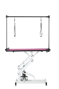 42.5Inch Hydraulic Pet Grooming Table With "H" Arm Pink White Pink Mdf Steel