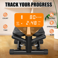 Steppers For Exercise Mini Stair Stepper Machine With Resistance Bands 330Lbs Twist Stepper Portable Exercise Equipment For Full Body Workout Black Black Abs Rubber Steel Q235