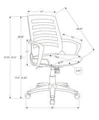 Office Chair, Adjustable Height, Swivel, Ergonomic, Armrests, Computer Desk, Work, Black Mesh, Black Metal, Contemporary, Modern Black Foam Polyester