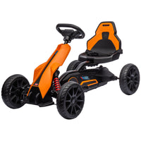 Aosom 12V Electric Go Kart For Kids, Outdoor Ride On Toy With Forward Backward Drive & Adjustable Speed, Gift For Child 3 8 Years Old, Orange Orange Plastic