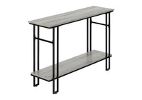 Accent Table, Console, Entryway, Narrow, Sofa, Living Room, Bedroom, Grey Laminate, Black Metal, Contemporary, Modern Grey Metal
