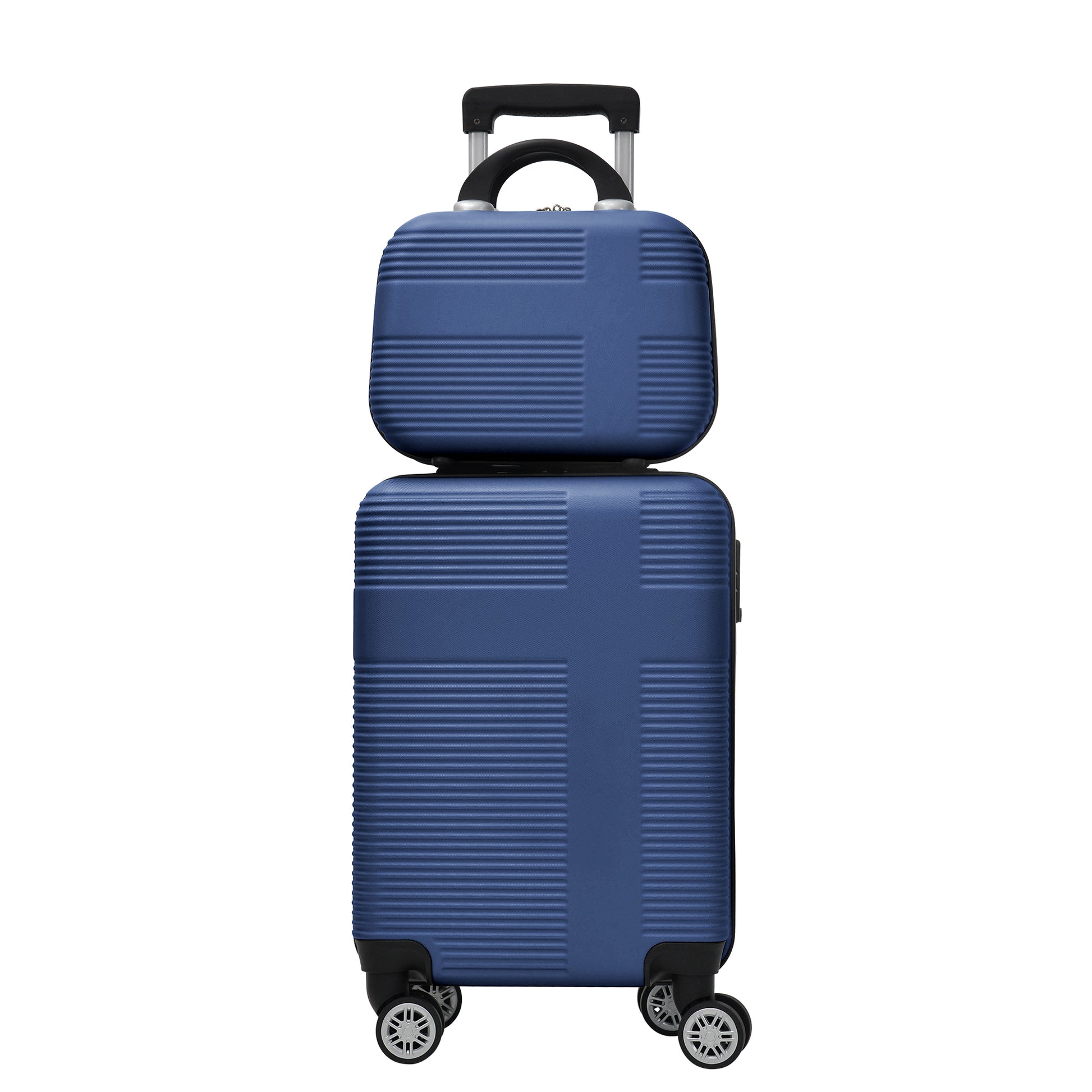 Luggage 4 Piece Set With Spinner Wheels, Hardshell Lightweight Suitcase With Tsa Lock,Checked Luggage,Dark Blue 12 20 24 28In Dark Blue Abs