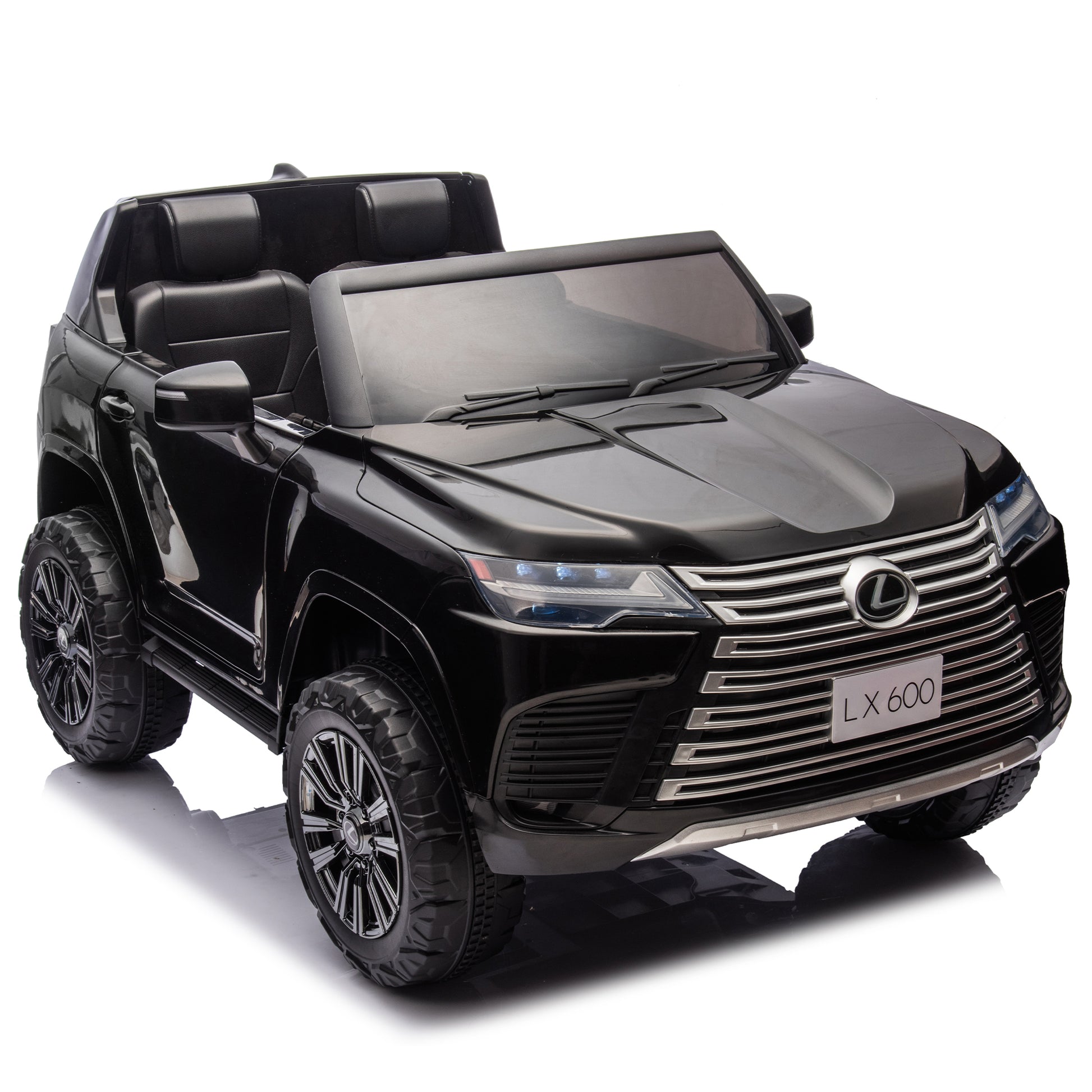 Licensed Lexus Lx600 24V Two Seater Xxl Kids Ride On Car W Parents Control,Seat Width 20 Inches,2Wd,Four Wheel Suspension,Bluetooth,Mp3,Music,Power Display,Speeds 1.86 3.11Mph For Kids. Black Polypropylene